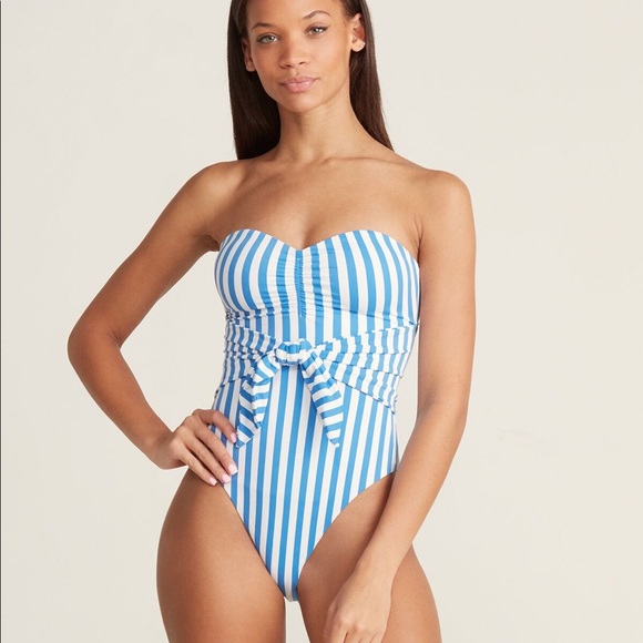 Onia Women's We Wore What striped blue Swimsuit